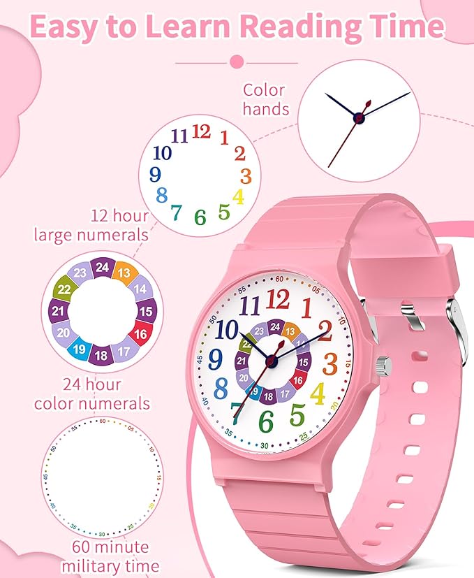 Kids Analog Watch Boys Girls, 30M Waterproof, Sports Watch for Boys, Easy to Read Children's Thin Dial Wrist Watches with Soft Band, for Ages 5-15 Kids Great Birthday Gifts Christmas Day