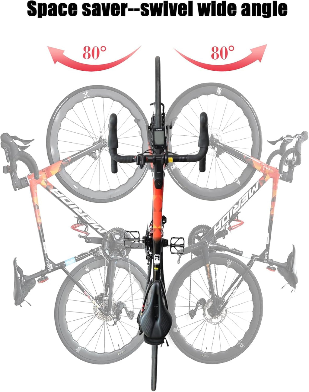 Bike Wall Mount Vertical, Swivel Bike Hangers For Garage, Bike Rack Garage Wall, Bicycle Hooks, Garden Indoor Outdoor Storage, All Metal (4Pack)