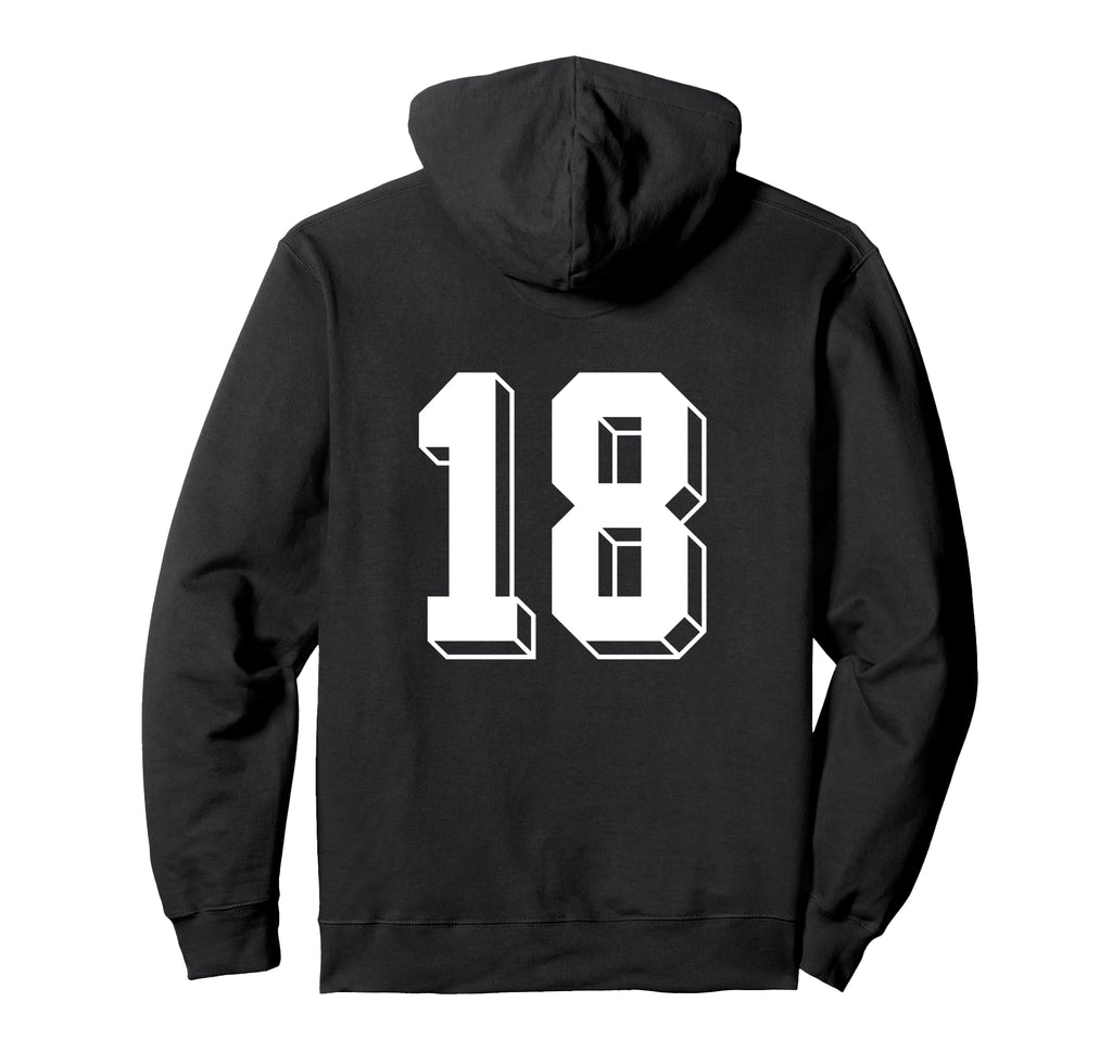 Number 18 Backside 80S 90S Team Jersey Hoodie - Graphic Print Unisex