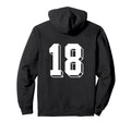 Number 18 Backside 80S 90S Team Jersey Hoodie - Graphic Print Unisex