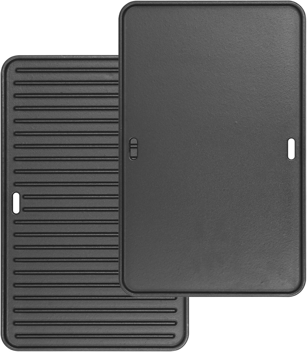 80631 Cast Iron Cooking Griddle for Weber Go-Anywhere Charcoal and Gas Grills, 16"x10" Grill Griddle Pan, Portable for Indoor Stovetop/Outdoor Camping BBQ, Replacement for Weber 70211 3634 67195