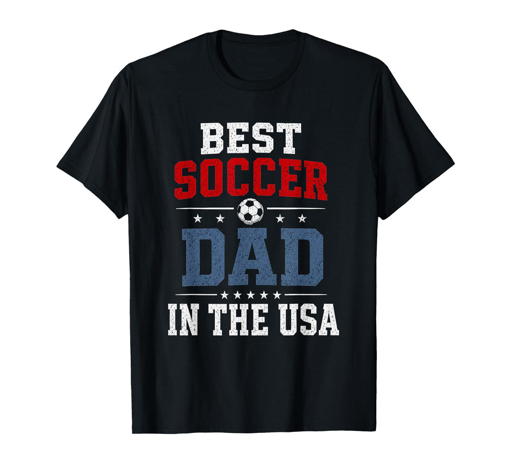 Best Soccer Dad Usa Patriotic Father T-Shirt - Novelty Apparel for Adults