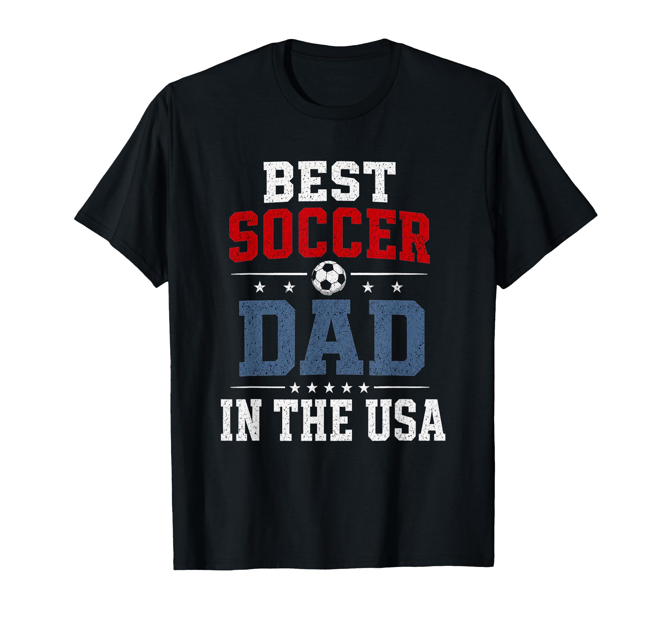 Best Soccer Dad Usa Patriotic Father T-Shirt - Novelty Apparel for Adults
