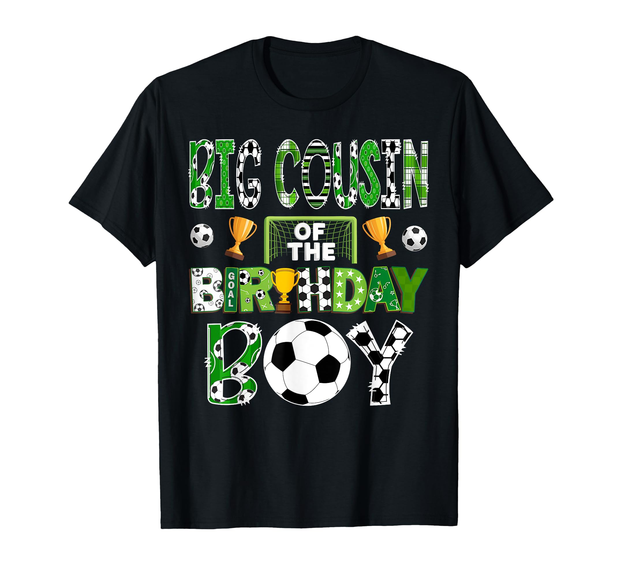 Big Cousin Birthday Soccer Player Game T-Shirt - Graphic Print for Adults