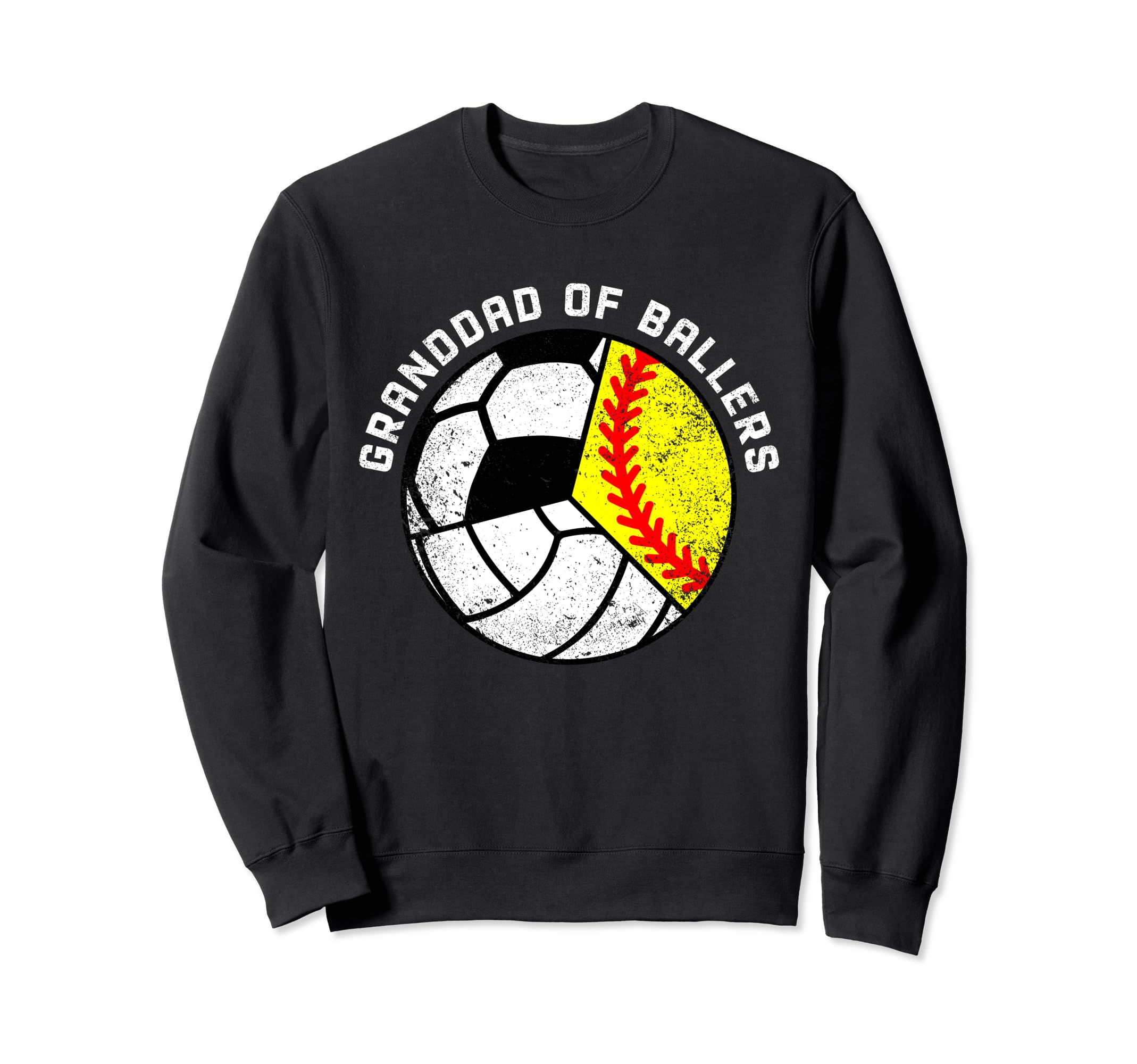 Granddad Ballers Funny Softball Sweatshirt - Fun Novelty Design Men Women