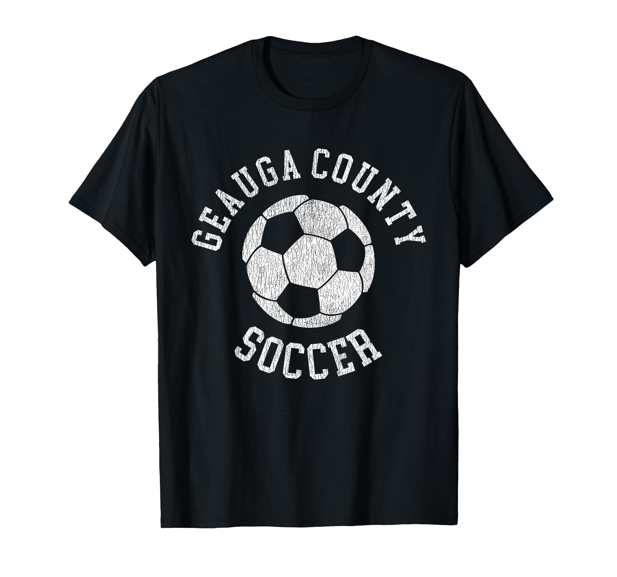 Geauga County Soccer Distressed 90S T-Shirt - Streetwear Style Unisex