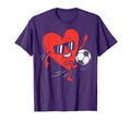 Heart Playing Soccer Valentines Day T-Shirt - Trendy Graphic for Adults