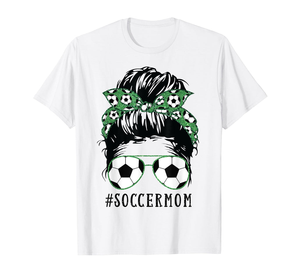 Soccer Mom Messy Bun Sports Momlife Sports T-Shirt - Unique Graphic Unisex
