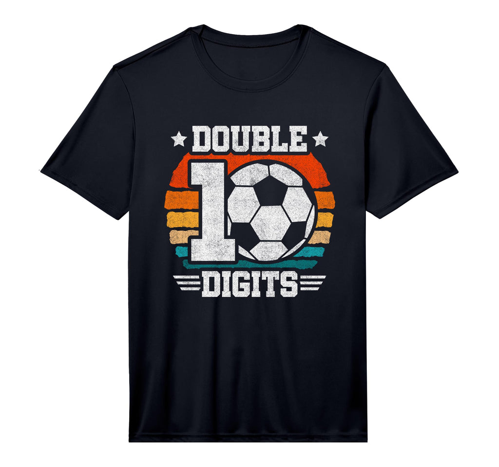 Soccer Birthday 10 Year Old Double T-Shirt - Novelty Apparel Men Women