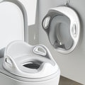 Potty Training Toilet Seat, Toddler Toilet Seat Attachment with Safety Handles, Detachable Soft Cushion, Anti-Slip Design and Splash Guard, Baby Toilet Seats for Kids, Boys and Girls (Grey)