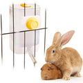 Oncpcare 24oz Rabbit Water Dispenser No Drip for Cage, Hanging Automatic Guinea Pig Water Bottle Large Small Aniaml Cage Accessories for Ferret Guinea Pig Rat Rabbit (White)