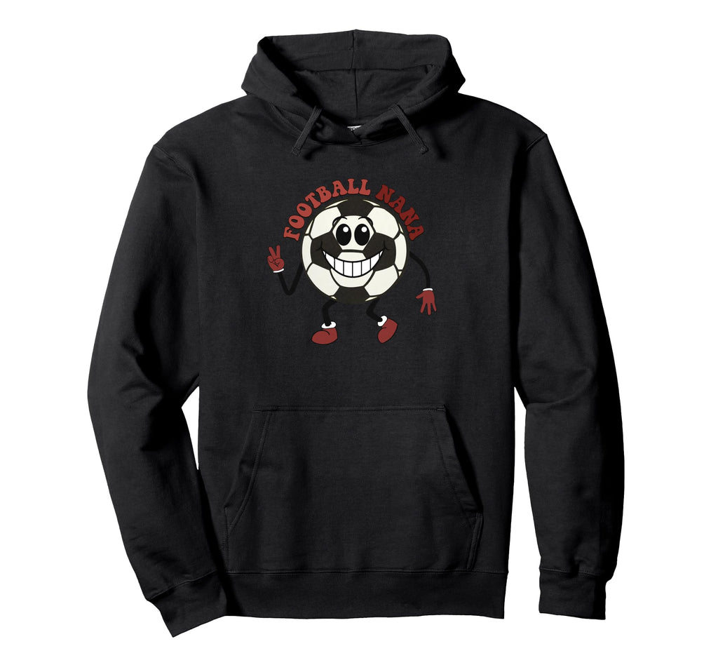 Football Nana Soccer Ball Cartoon Hoodie - Unique Graphic for Adults