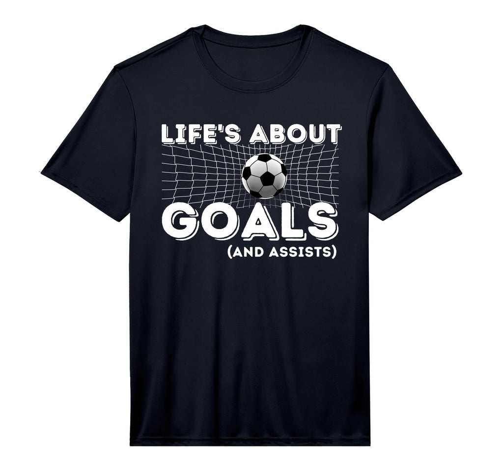 Lifes About Goals And Assists T-Shirt - Fun Novelty Design for Adults