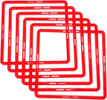 POPETPOP Square Agility Rings, 6pcs Speed Rings, Youth Agility Footwork Training Speed Hurdles Ladder Fitness Equipment Sport Workout Home Gym