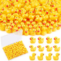 150PCS Mini Resin Animals Cute Yellow Tiny Ducks,Miniature Duck Figures to Hide,Little Animal Toys Small Figurines Bulk for Topper Desk Garden Dollhouse Landscape Aquarium Ornaments DIY Crafts & Decor