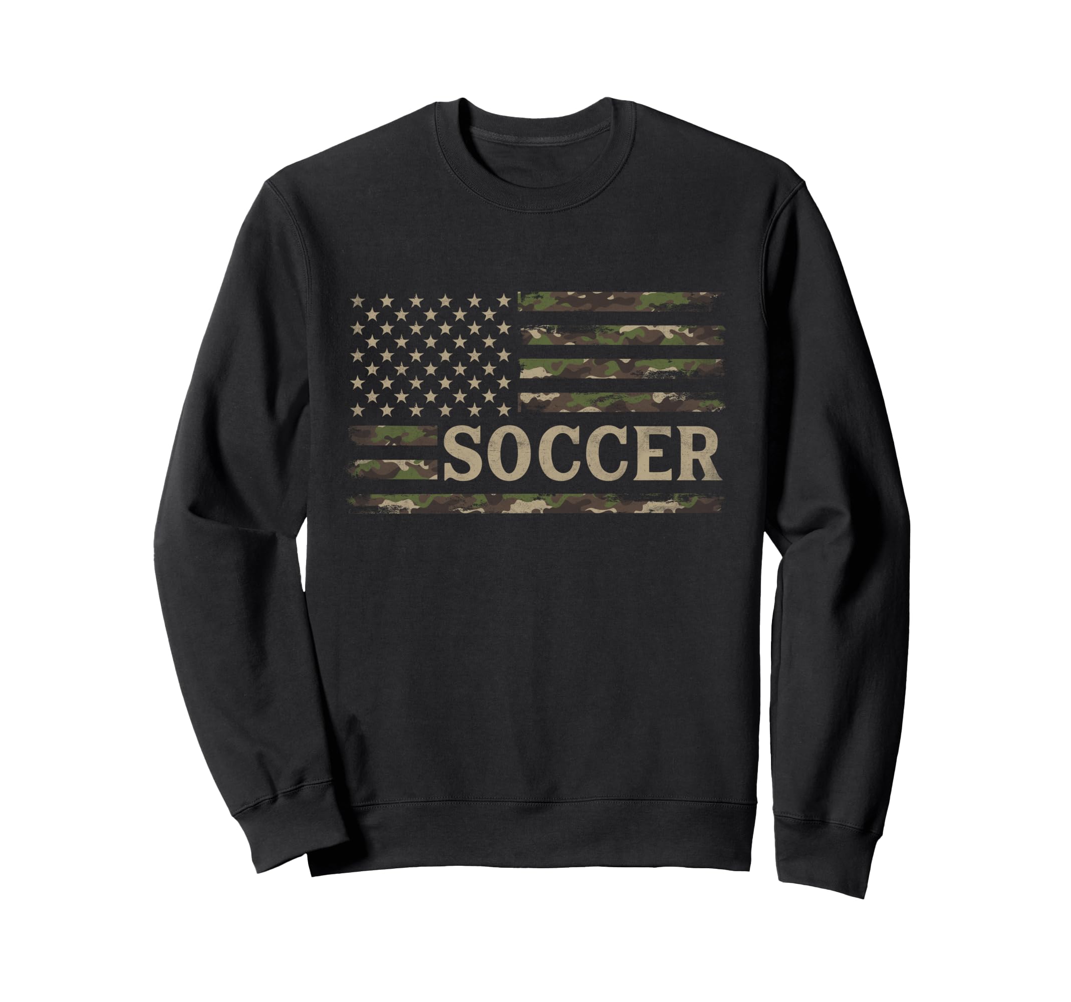 Camo Soccer Camourflage Usa Flag Player Sweatshirt - Graphic Print Unisex
