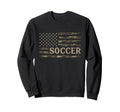 Camo Soccer Camourflage Usa Flag Sweatshirt - Trendy Graphic Men Women