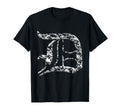 Distressed 3D Old English D Detroit T-Shirt - Aesthetic Graphic Unisex