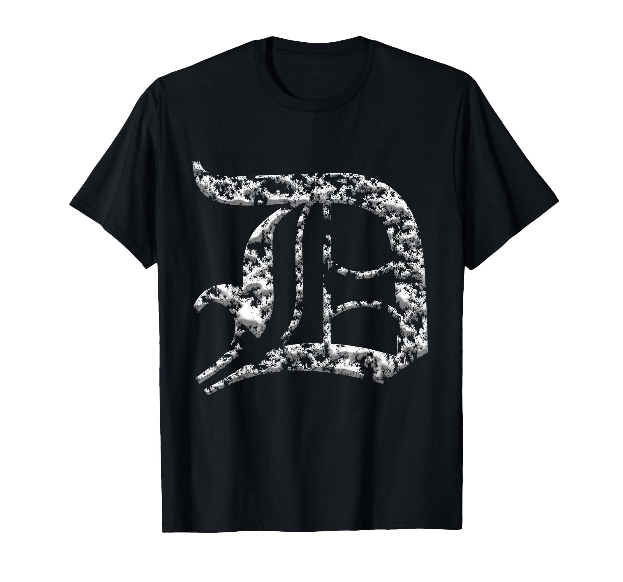 Distressed 3D Old English D Detroit T-Shirt - Aesthetic Graphic Unisex