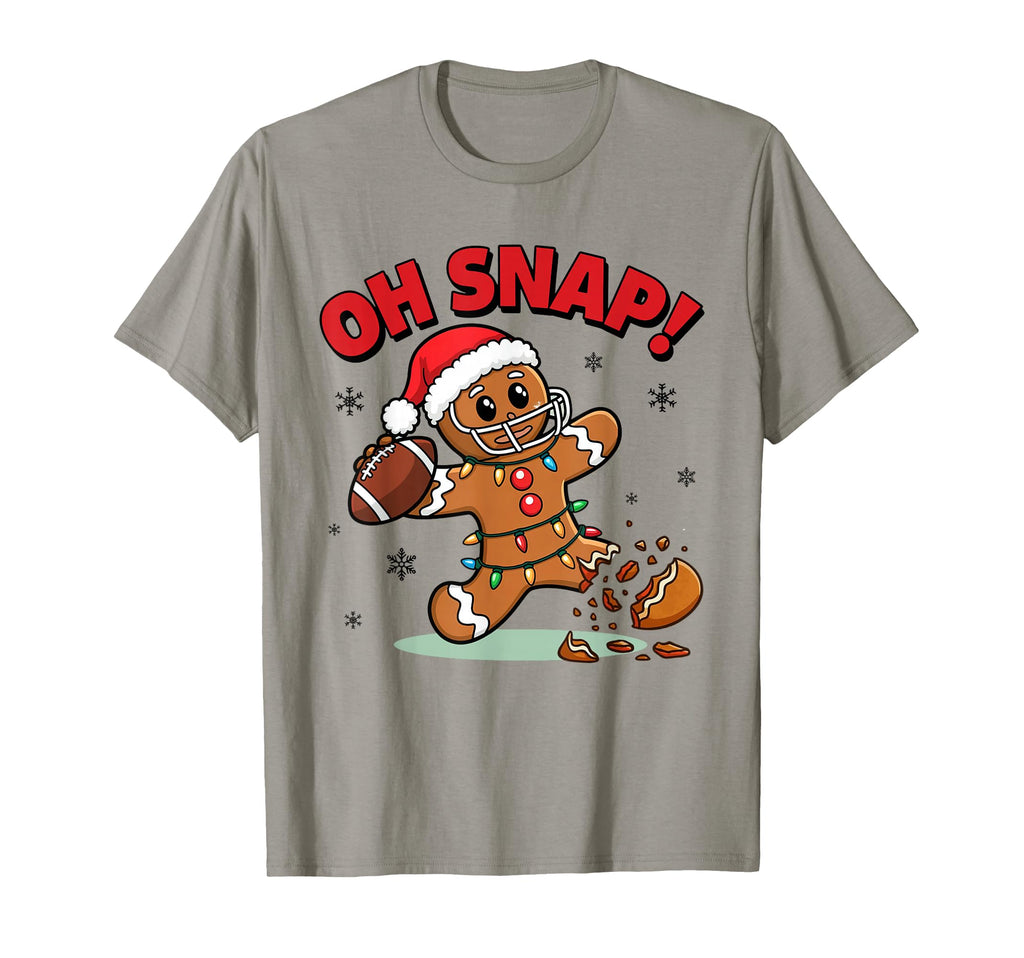 Oh Snap Funny Gingerbread Football Pajamas T-Shirt - Graphic Print Unisex