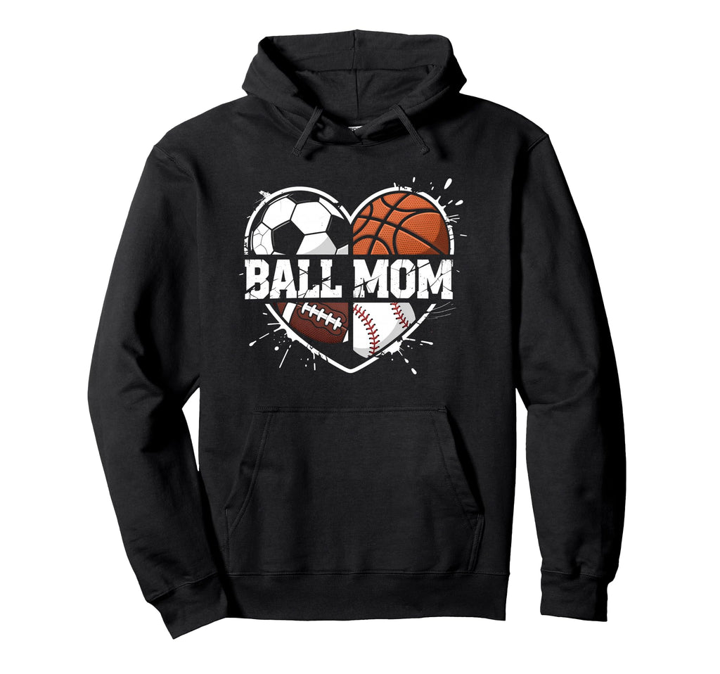 Mom Both Heart Soccer Baseball Sports Hoodie - Streetwear Style for Adults