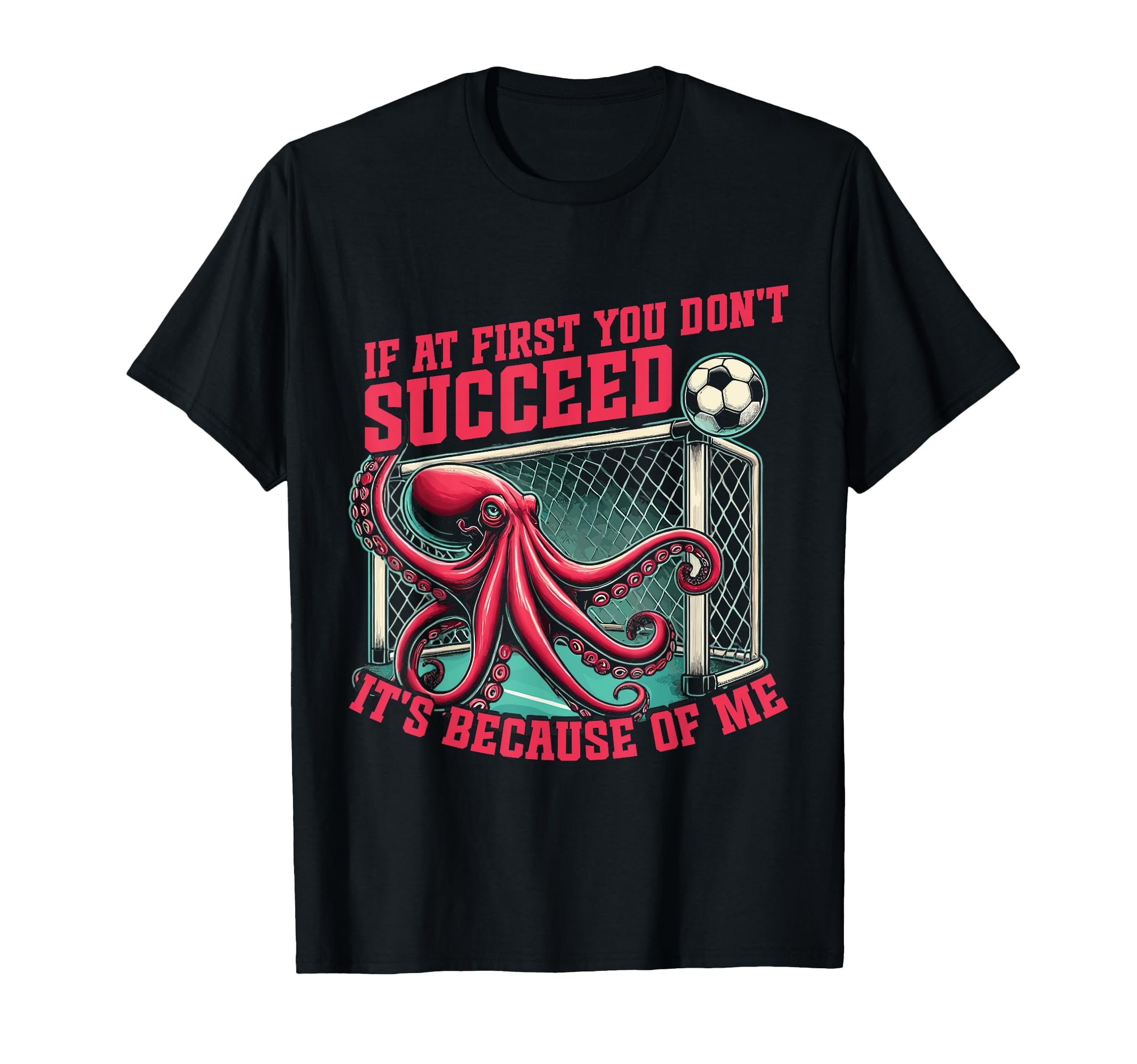 Goalkeeper Octopus Soccer Goalie T-Shirt - Minimalist Print for Adults