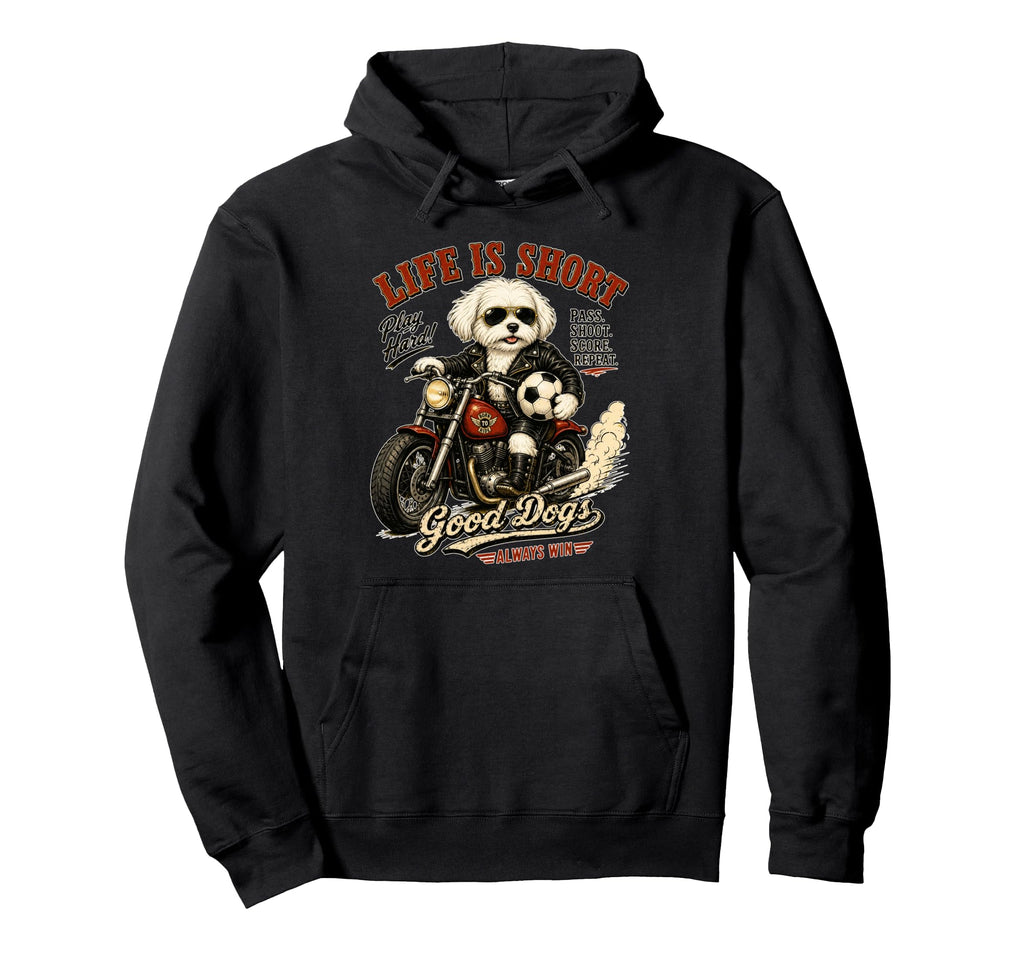 Maltese Motorbike Love Footbal Soccer Hoodie - Aesthetic Graphic Men Women