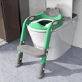 Potty Training Seat with Step Stool Ladder, SKYROKU Potty Training Toilet for Kids Boys Girls Toddlers - Comfortable Safe Potty Seat with Anti-Slip Pads Ladder Grey Green