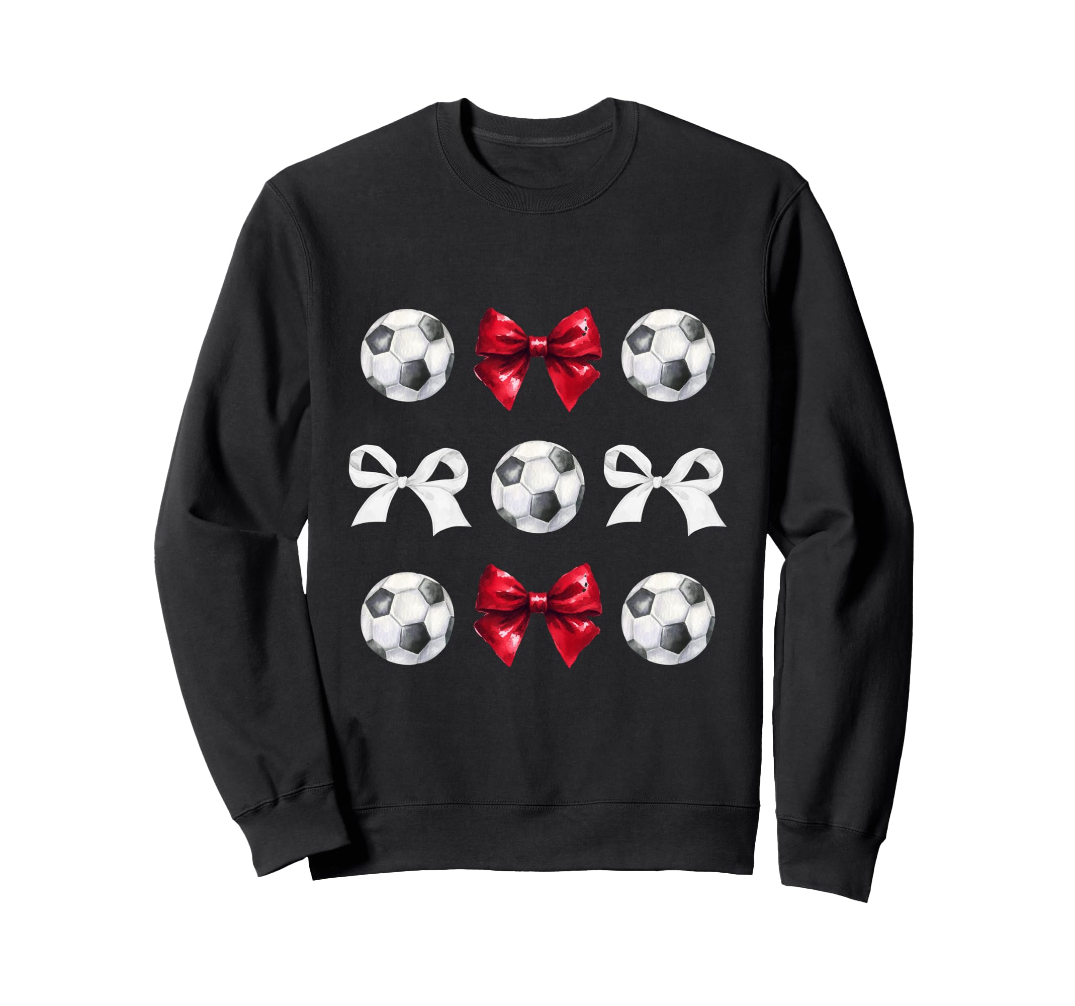 Soccer Balls Bows Womens Soccer Sweatshirt - Custom Art Print Unisex