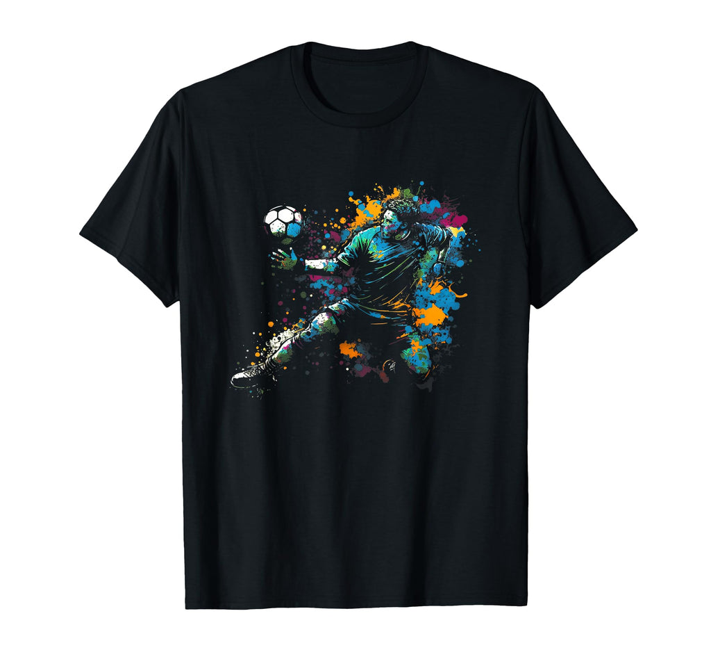 Football Goalkeeper Splash Art T-Shirt - Aesthetic Graphic Men Women