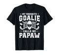 Proud Hockey Goalie Papaw Ice Hockey T-Shirt - Casual Everyday Wear Unisex