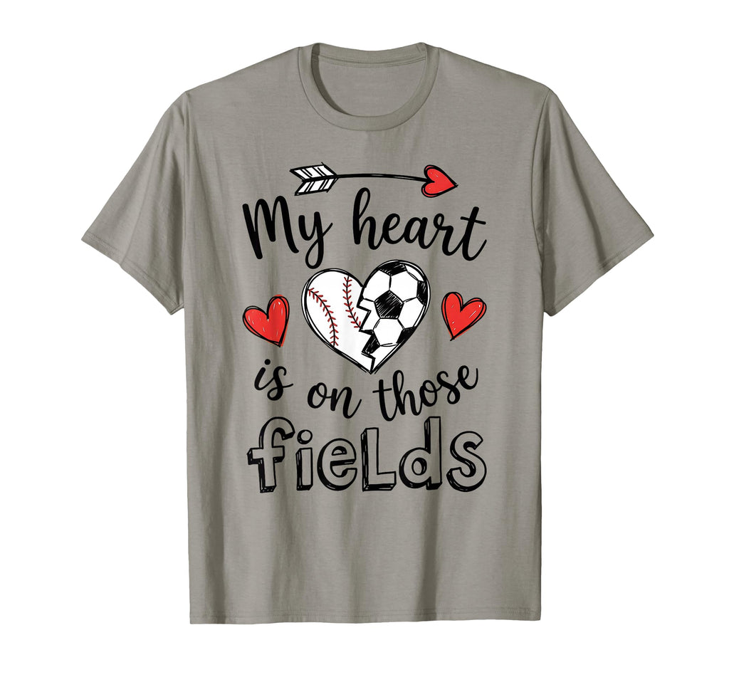 My Heart Is Those Fields Baseball T-Shirt - Casual Everyday Wear Unisex