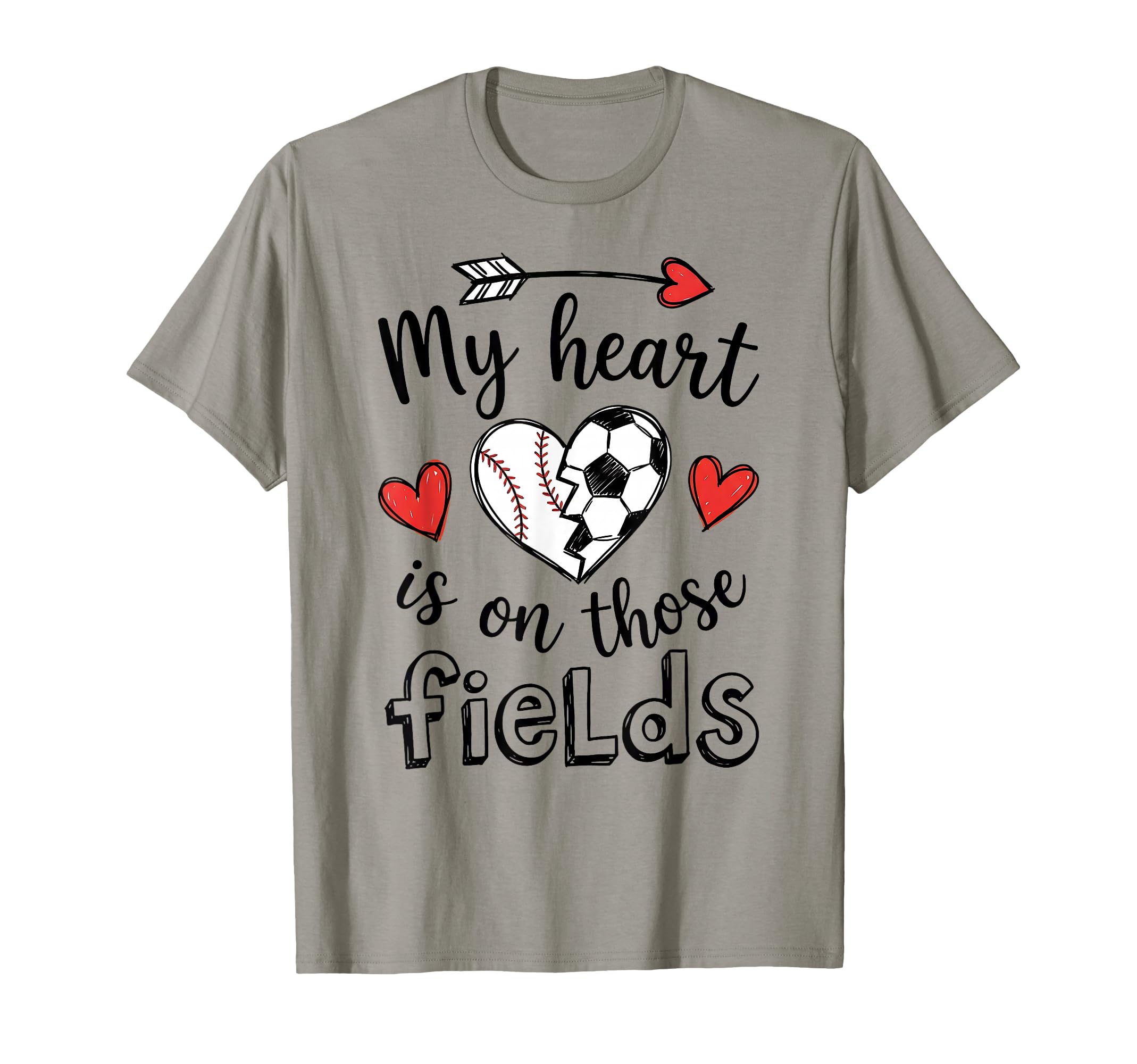 My Heart Is Those Fields Baseball T-Shirt - Casual Everyday Wear Unisex