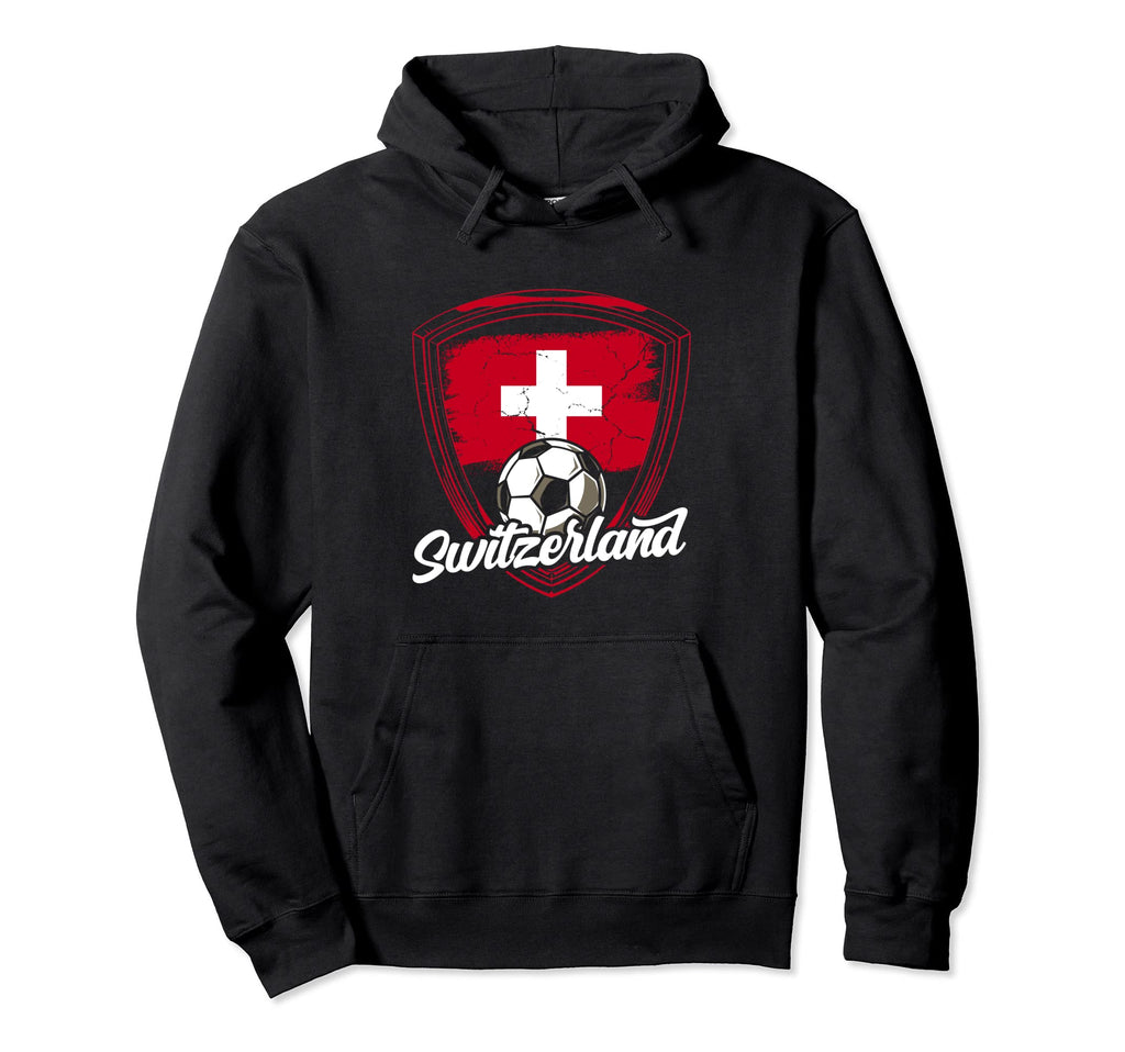 Switzerland Flag Football Soccer Team Pride Hoodie - Graphic Print Unisex
