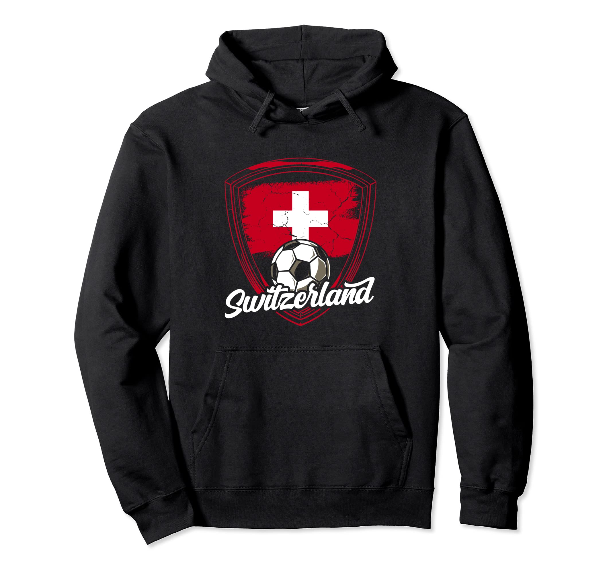 Switzerland Flag Football Soccer Team Pride Hoodie - Graphic Print Unisex
