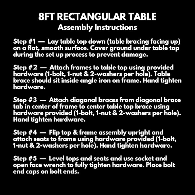 T8H-DGRN Heavy Duty Rectangular Portable Picnic Table, Handicap Accessible on One End, 8 Ft, Dark Green, Made in America