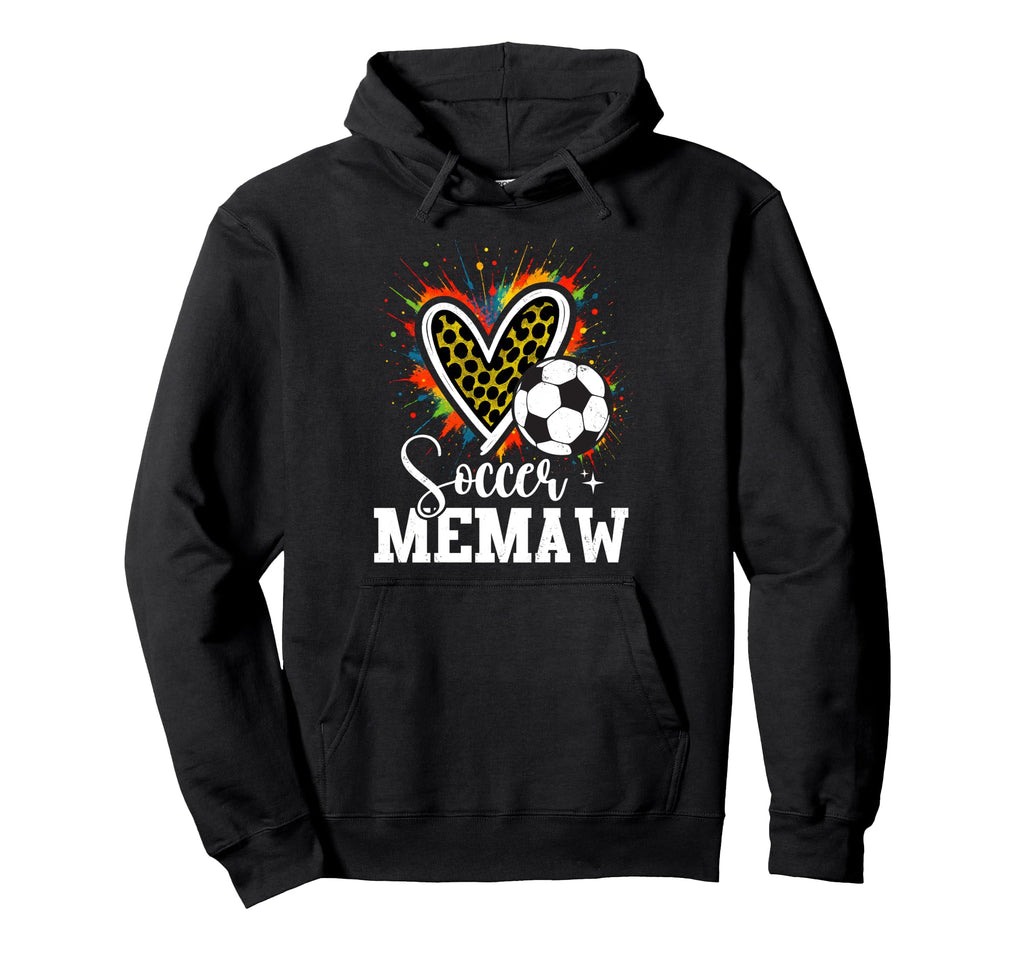 Soccer Memaw Leopard Heart Colorful Hoodie - Trendy Graphic Unisex