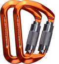 SEPEAK UIAA 30kN Climbing Carabiner Clips, Professional Heavy Duty Twist Locking Carabiners for Climbing,Mountaineering, Rappelling, Camping, Hiking, Swings, Large D Ring Hooks