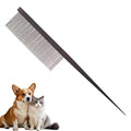Grooming Pet Comb Rat Tail Dematting Cat and Dog Comb，Rounded Ends Design for Safe Tangle Removal, Hairstyling, Massage，Loose Hair Removal，Prevent Irritation，Fluffing Paws,Face,Tail,Remove Tear Stain