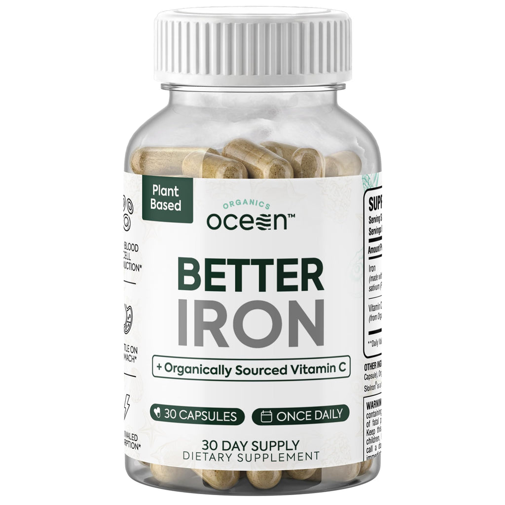 Ocean Dietary Supplement Iron Supplement with Lipofer - Supports Healthy Iron Levels & Anemia Support - 30 Tablets