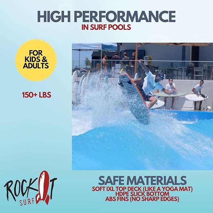 Rock-It 4'10" CHUB Soft Top Surfboard, Kids Surfboard, Mini Surfboard, Innovative Design Easy to Paddle and Maneuverable Small Surfboard and Beginner Surfboard (Red)
