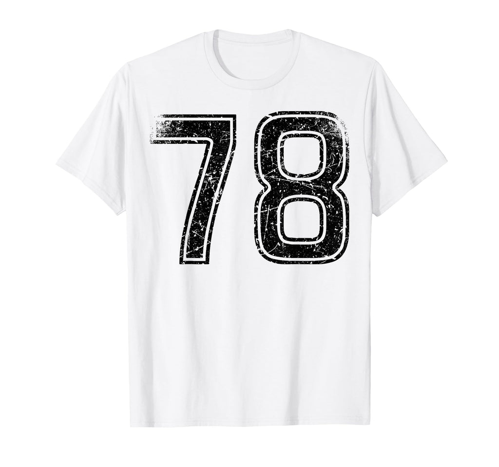 Black Sport Team Number 78 T-Shirt - Trendy Graphic Unisex