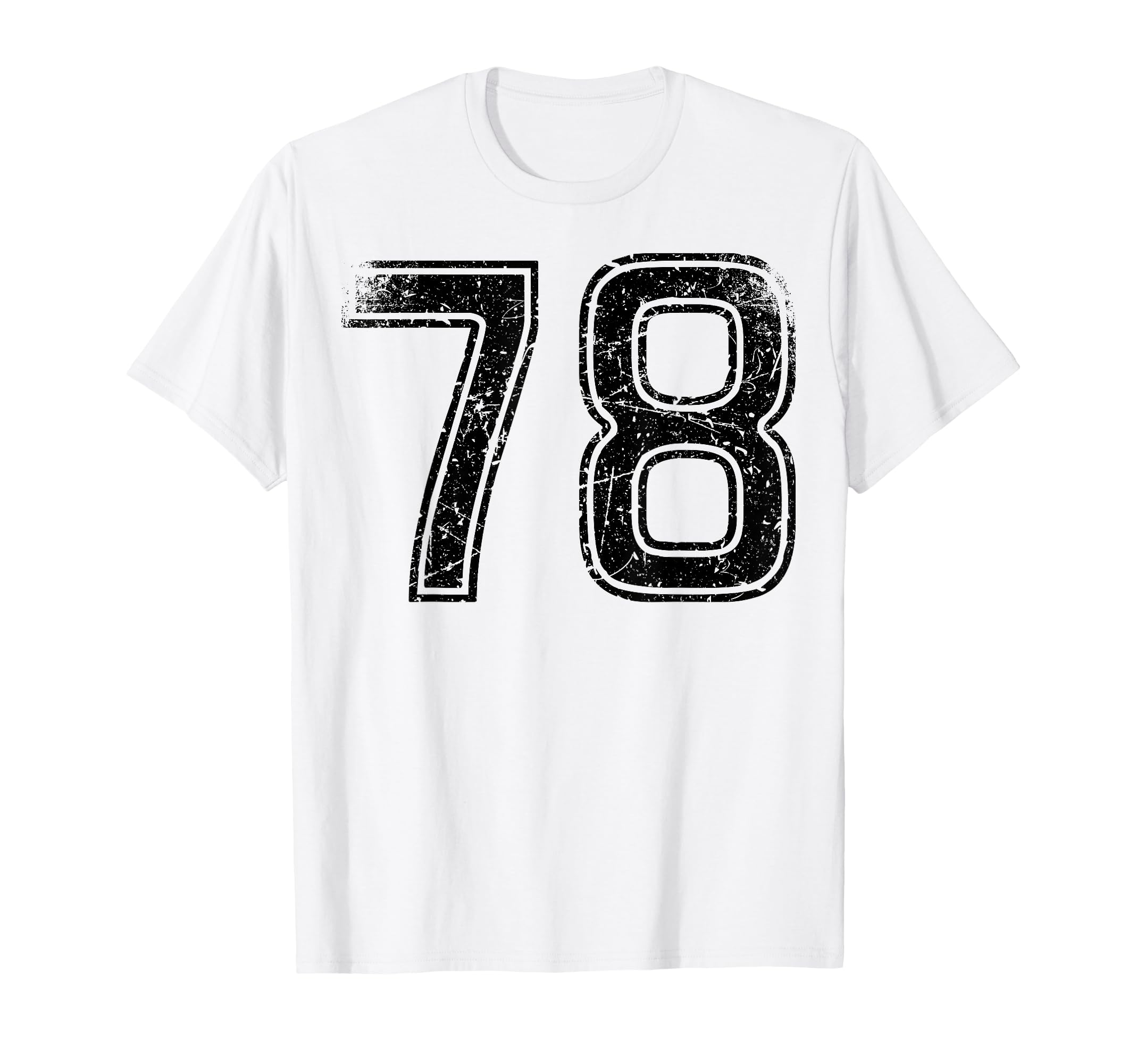 Black Sport Team Number 78 T-Shirt - Trendy Graphic Unisex