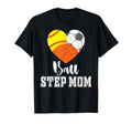 Ball Step Mom Heart Softball T-Shirt - Casual Everyday Wear for Adults