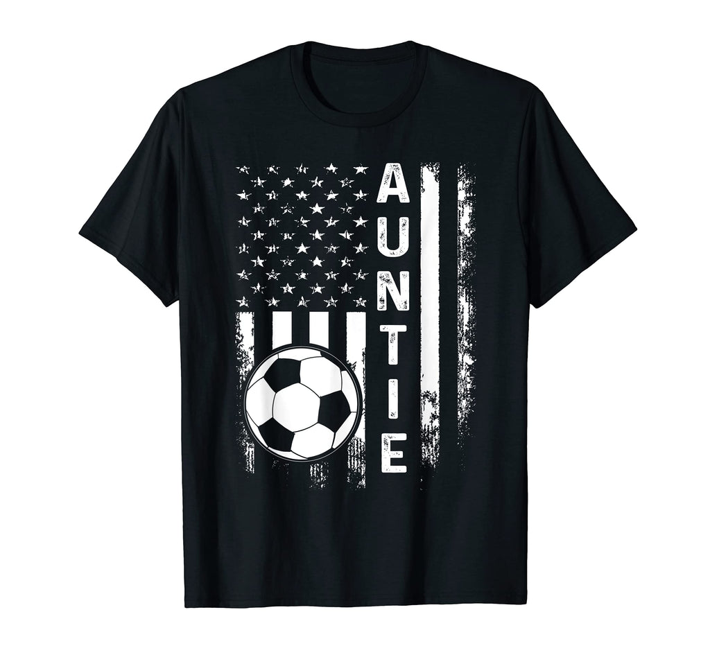 Soccer Auntie American Flag T-Shirt - Trendy Graphic Men Women