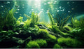 Underwater Fish Tank Background Under The Sea Aquatic Plants Aquarium Background Ocean Floor Rock Terrarium Backgrounds Tropical Fish Green Seaweeds Aquarium Backgrounds for Fish Tank Decor 24x12in