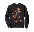 Colorful Funny Soccer Fan Dad Mom Sweatshirt - Trendy Graphic for Adults