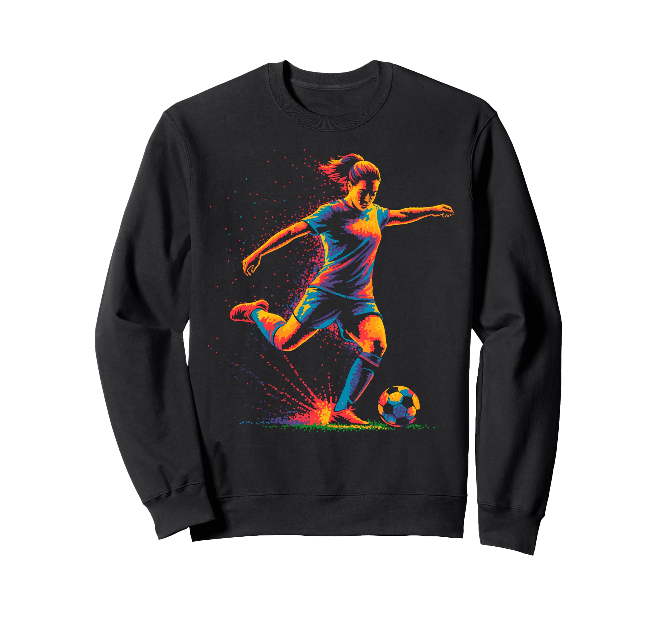 Colorful Funny Soccer Fan Dad Mom Sweatshirt - Trendy Graphic for Adults