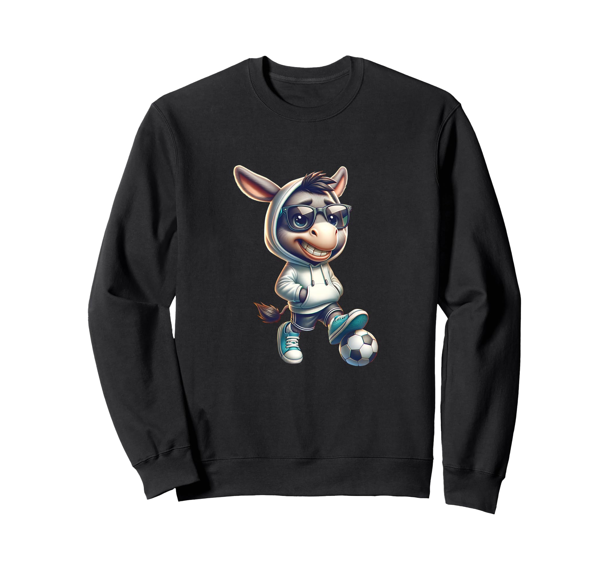Donkey Soccer Player Shades And Vibe Sweatshirt - Trendy Graphic Men Women