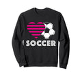Soccer Heart Love Heartbeat Outfit Sweatshirt - Novelty Apparel Men Women